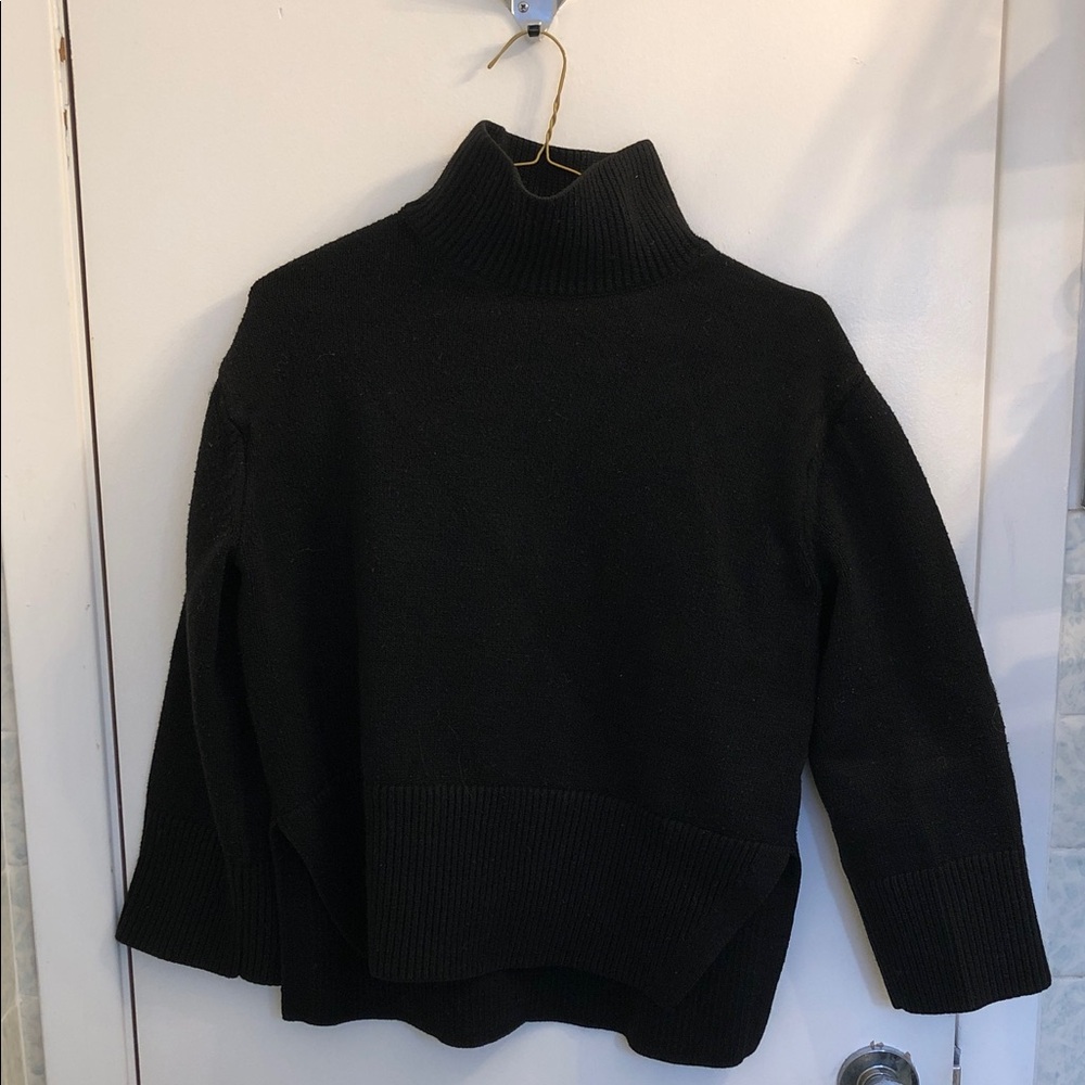 Black oversized mock neck sweater - H&M